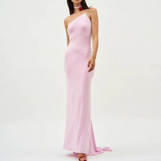 Rebecka Floral-appliqué Asymmetrical Maxi Dress - Hot fashionista