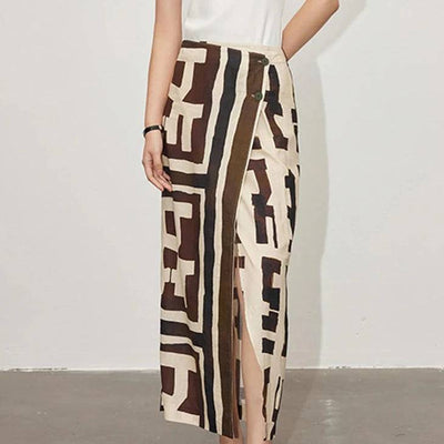 Rosalie Jacquard Pattern Midi A-Line Skirt - Hot fashionista