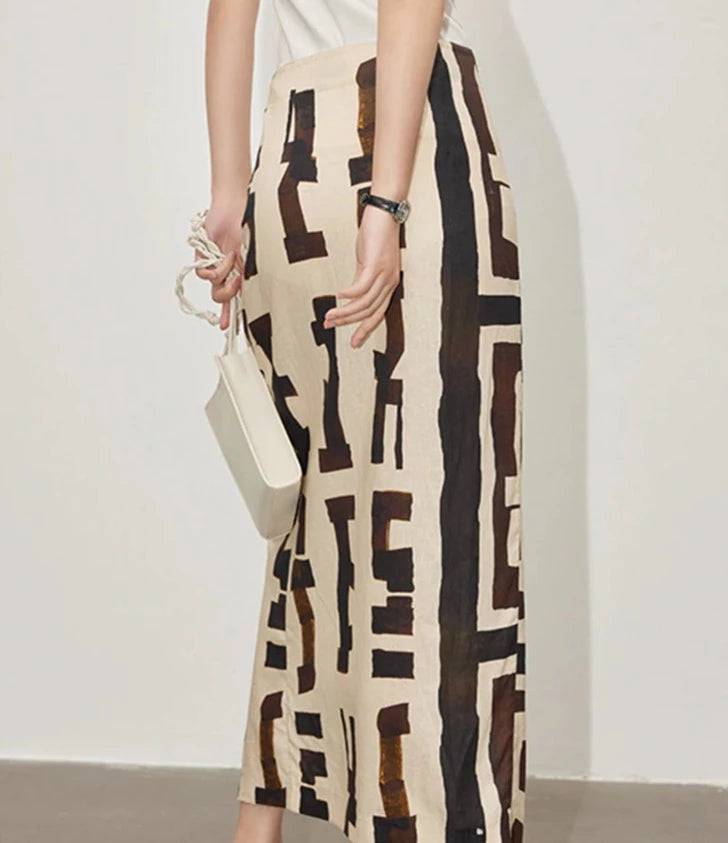 Rosalie Jacquard Pattern Midi A-Line Skirt - Hot fashionista