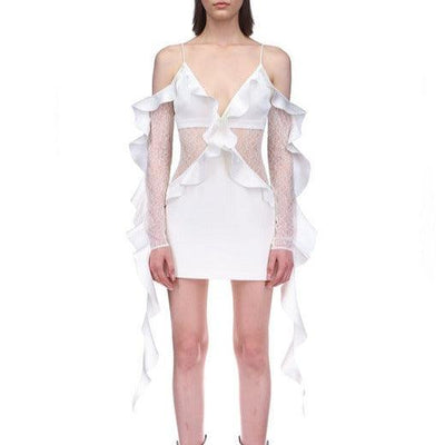 Chelsea Cold Shoulder Sleeves Mini Dress - Hot fashionista