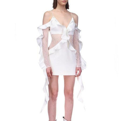 Chelsea Cold Shoulder Sleeves Mini Dress - Hot fashionista