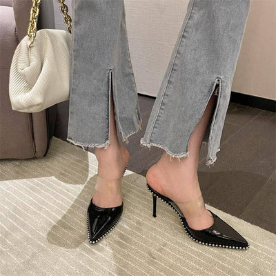 Annie Pointed Toe Transparent Strap High Heel Shoes - Hot fashionista