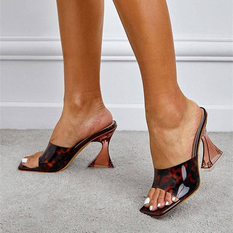 Casey Square Toe Slip-On Strange Style High Heels Sandals - Hot fashionista