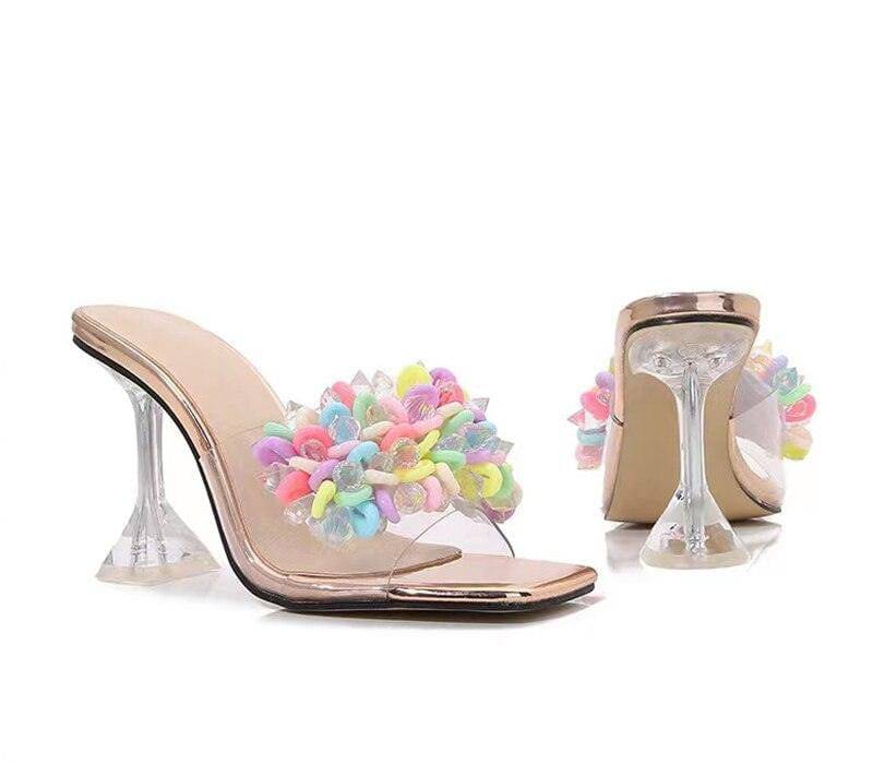 Dolly Embellished Clear High Heels Open Toe Sandal - Hot fashionista