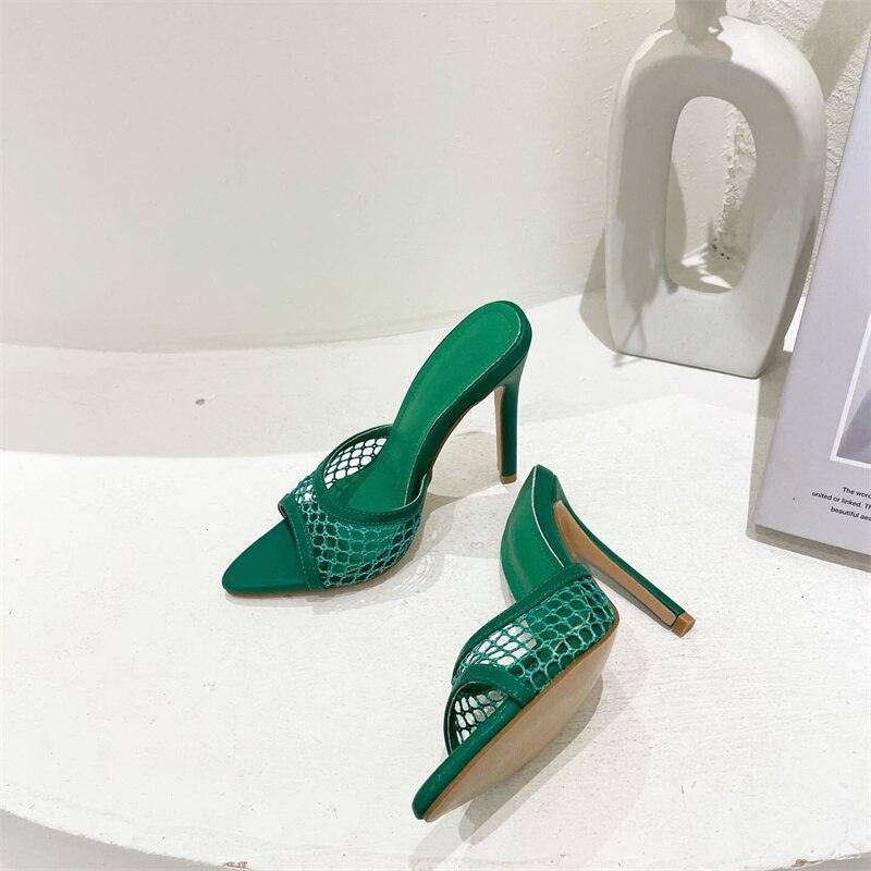 Nellie Pointed Toe Mesh Strap High Heel Sandal - Hot fashionista