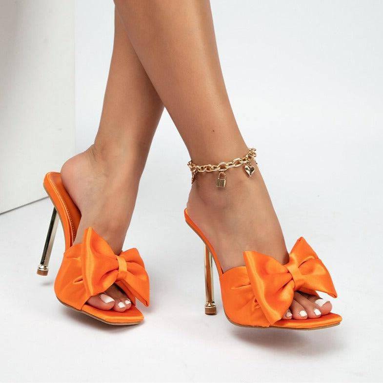 Alice Square Toe Butterfly-Knot Strap High Heel Sandals - Hot fashionista