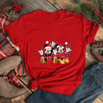 Judith Short Sleeve Disney Christmas Cartoon Print Top - Hot fashionista
