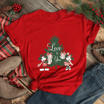 Judith Short Sleeve Disney Christmas Cartoon Print Top - Hot fashionista