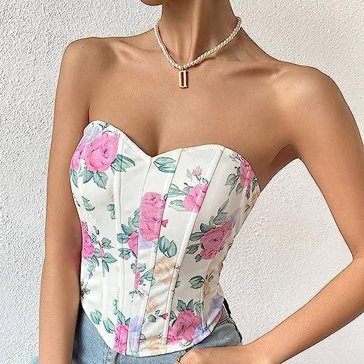 Abby Floral Corset Tube Top
