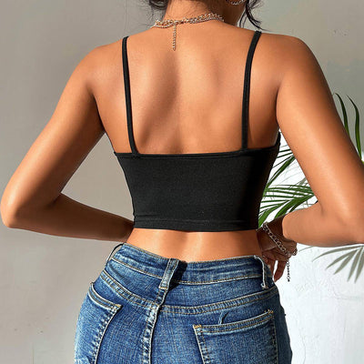 Claire Cut-out Round Ring Linked Cami Tops - Hot fashionista