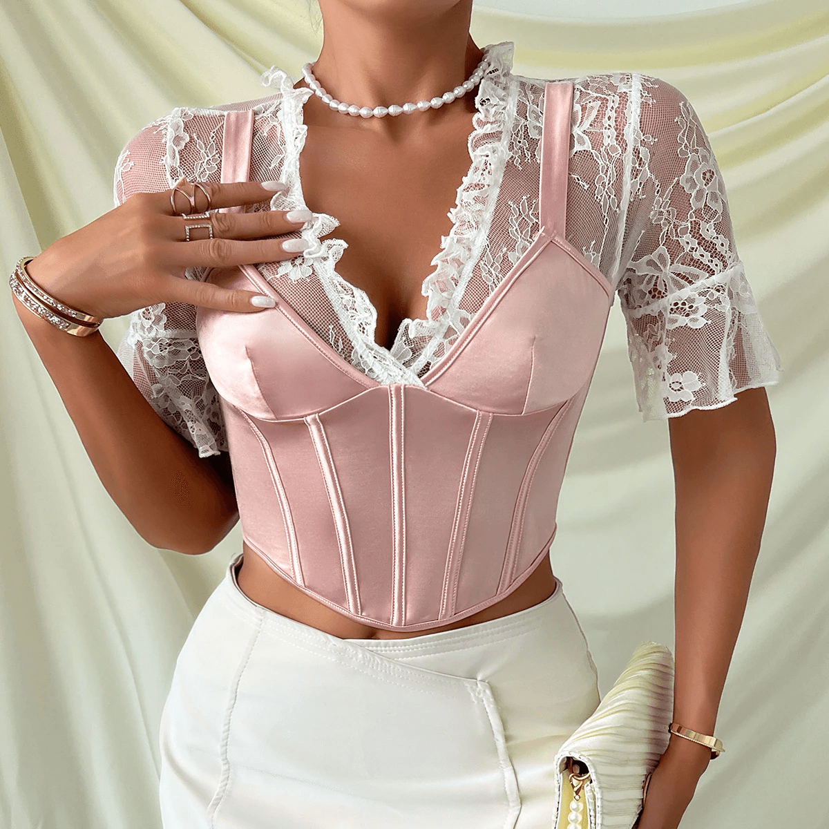 Lexie Floral Puff Sleeve Bustier Crop Top - Hot fashionista