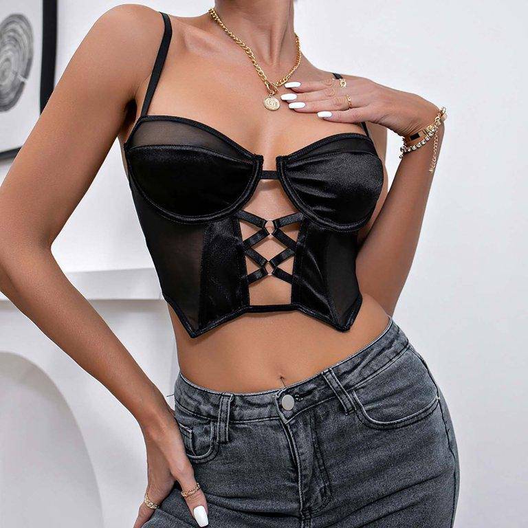 Myra Strap Criss Cross Front Bustier Cami Top - Hot fashionista