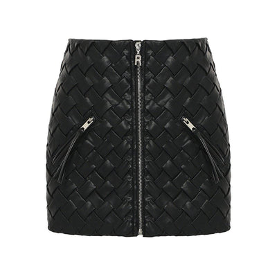 Roseline Zipper Weaving Jacket & Skirt Set - Hot fashionista