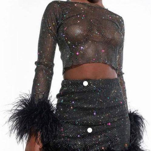 Johanna Fishnet Mesh Skirt Set - Hot fashionista