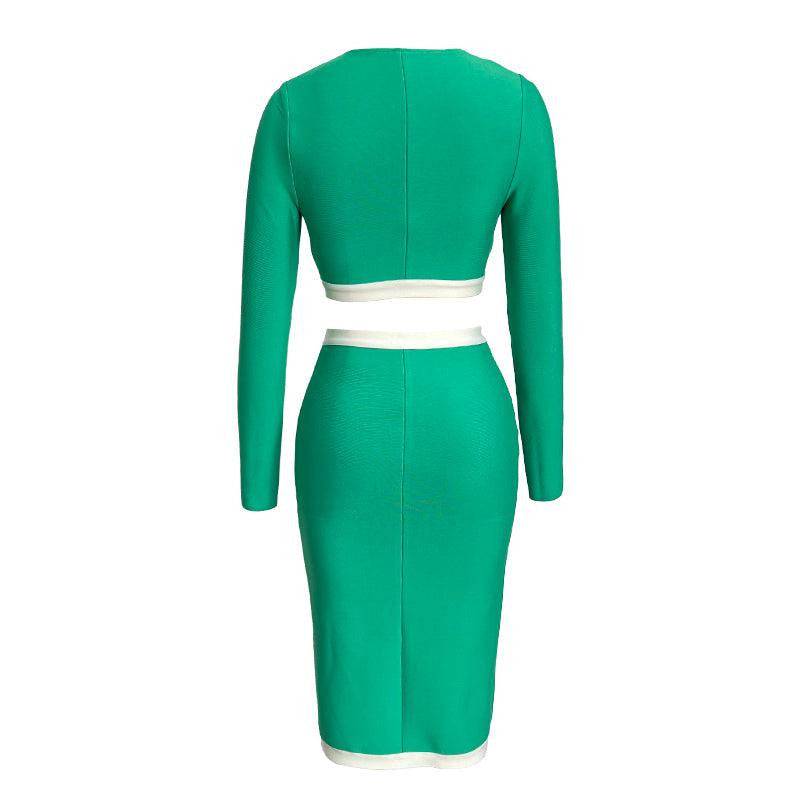 Bailey Long Sleeve Top & Front Slit Midi Skirt Set - Hot fashionista