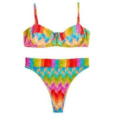 Annie Retro Colorful Rainbow Swimsuit - Hot fashionista