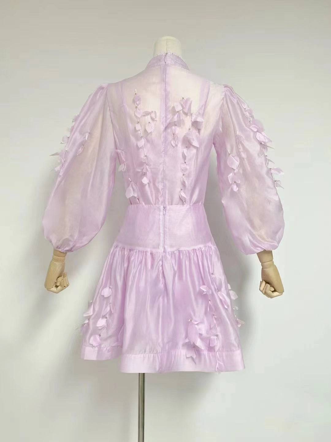 Shanese Petal Linen-Silk Blouse Mini Dress - Hot fashionista