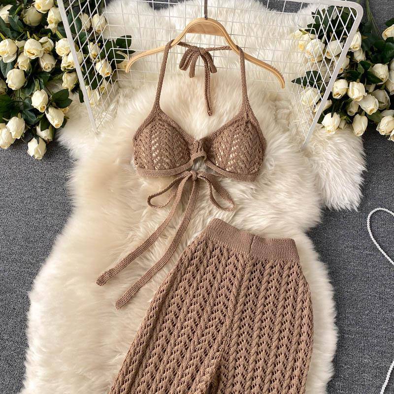 Nelia Knitted Solid Pants Set - Hot fashionista