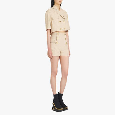 Annis Crop Top blazer & Mini Shorts Set - Hot fashionista