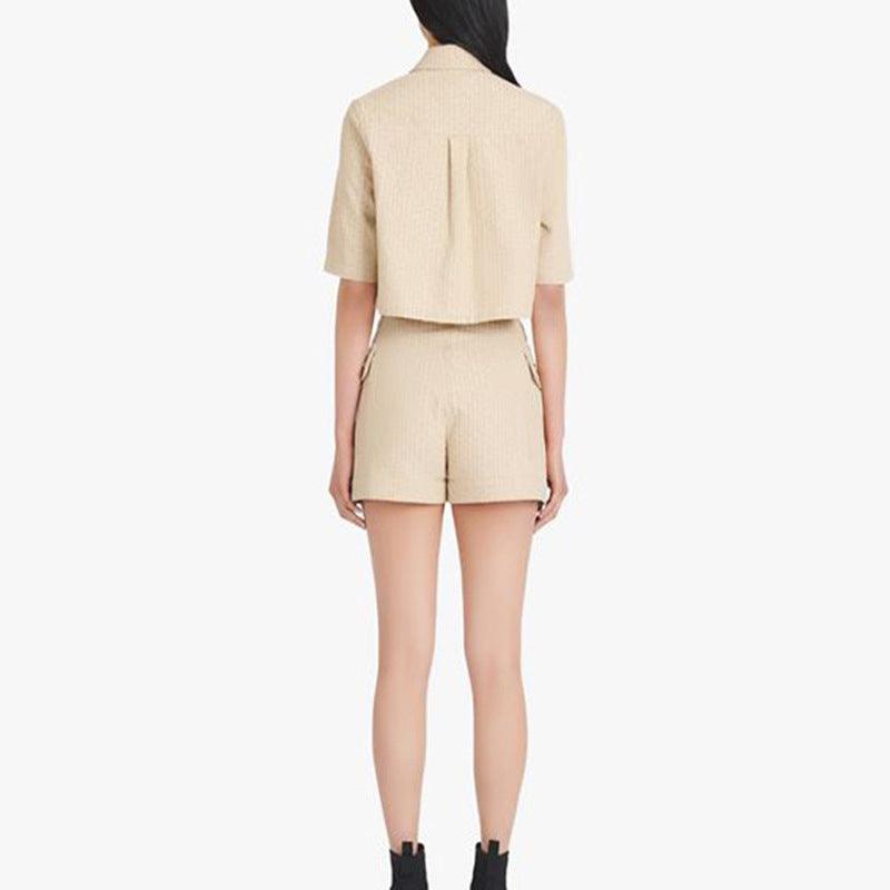 Annis Crop Top blazer & Mini Shorts Set - Hot fashionista