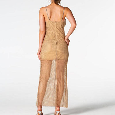 Astrid Embellished Fishnet Maxi Dress - Hot fashionista