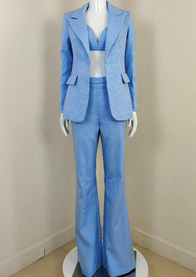 Margie Three Piece Bralette & Blazer Top With Long Pants - Hot fashionista