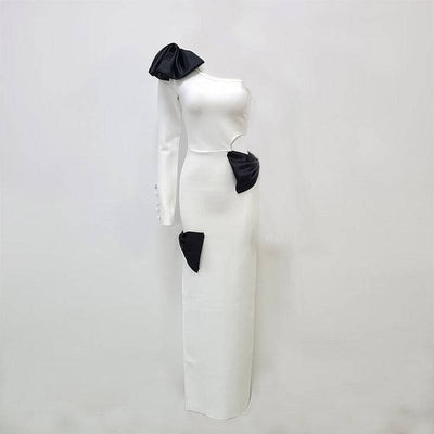 Monroe One-sided Shoulder Bow Bodycon Dress - Hot fashionista