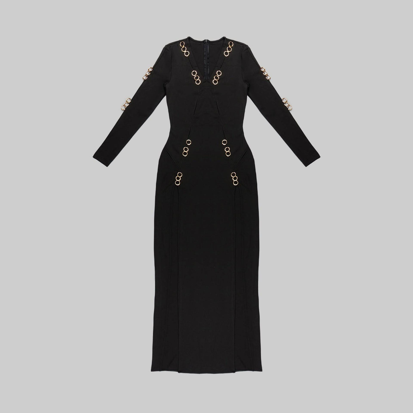 Piera V-neck Long Sleeve High Split Maxi Dress - Hot fashionista