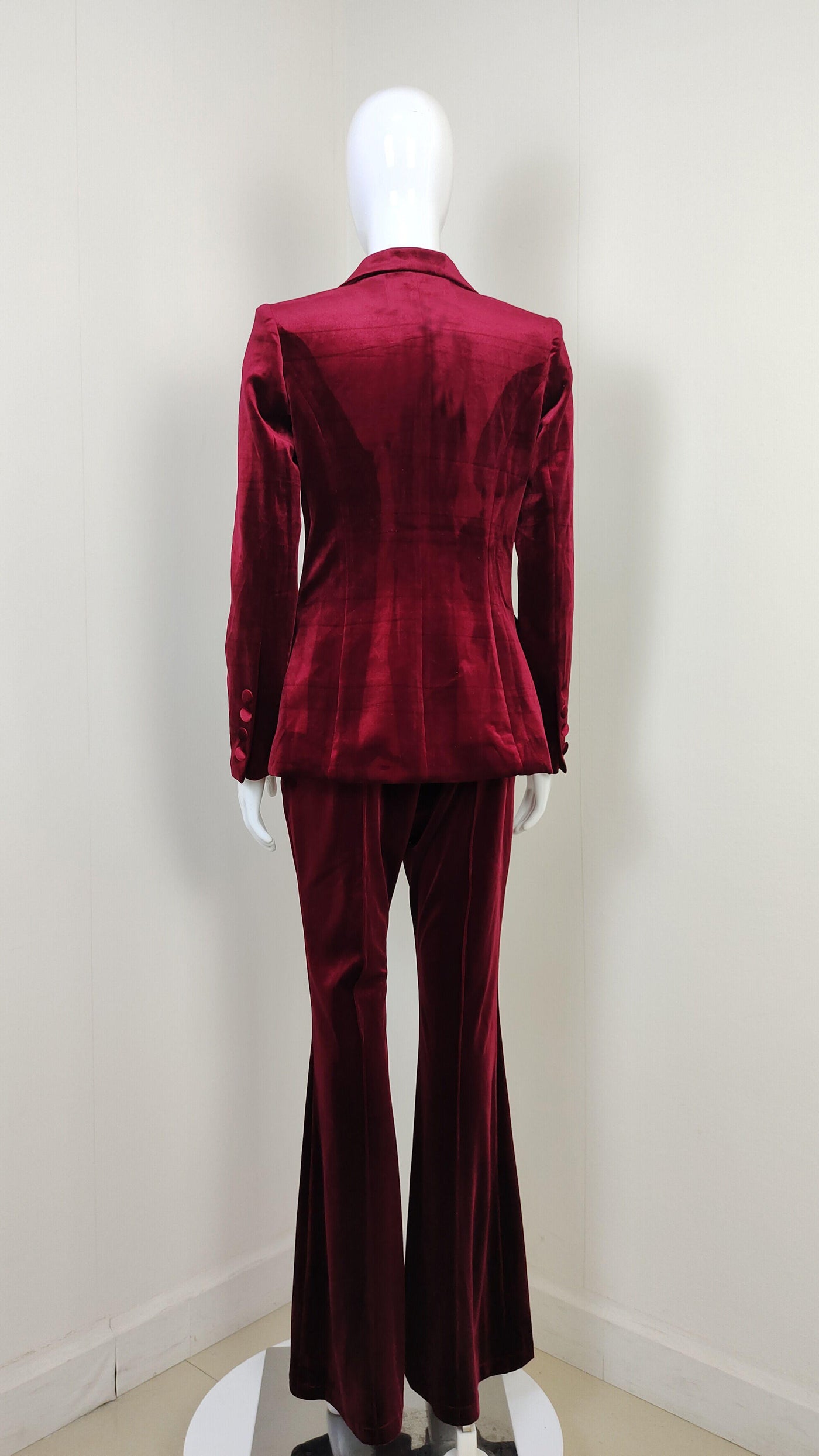 Viola Velvet Blazer Top & Flare Pants Set - Hot fashionista