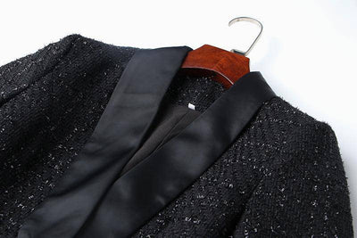 Whitney Solid Tweed Blazer Top & Shorts Set - Hot fashionista