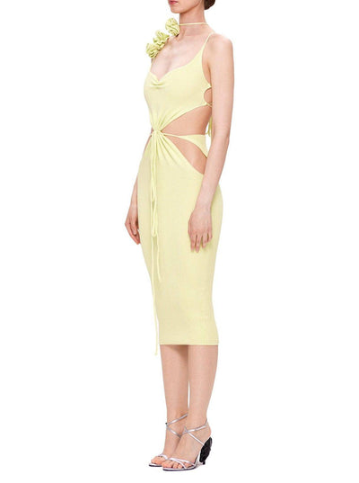 Missy Ribbed Cut out Midi Dress - Hot fashionista