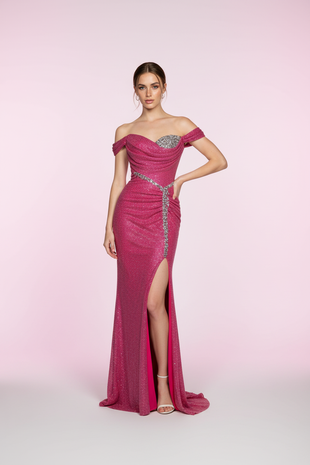 Vivienne Off-Shoulder Sweetheart Sequin Evening Dress - Hot fashionista