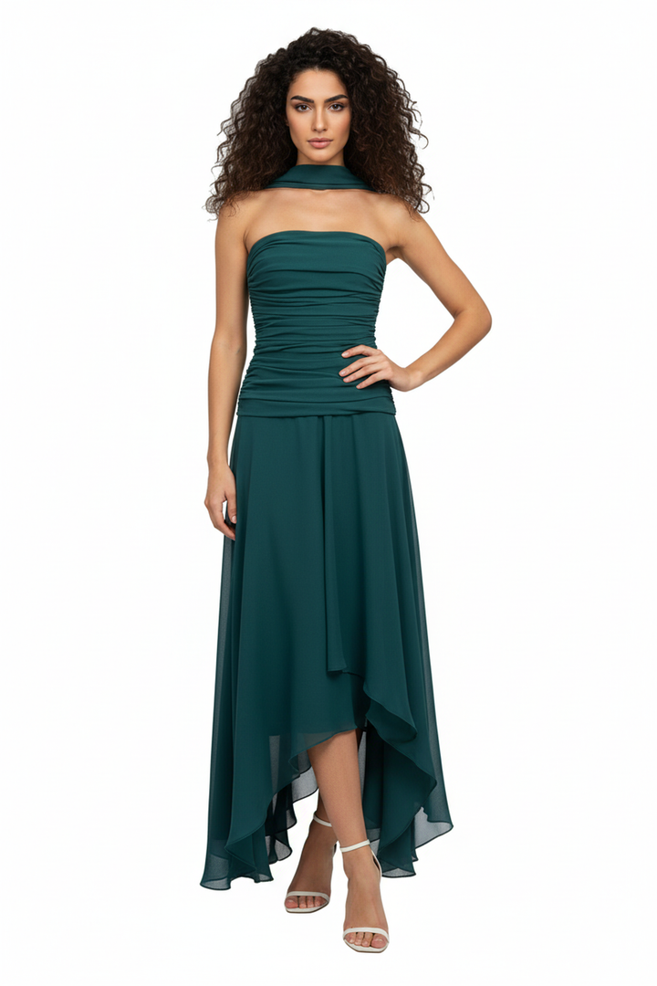 Jade Halter Neck Mesh Ruffle Maxi Dress - Hot fashionista