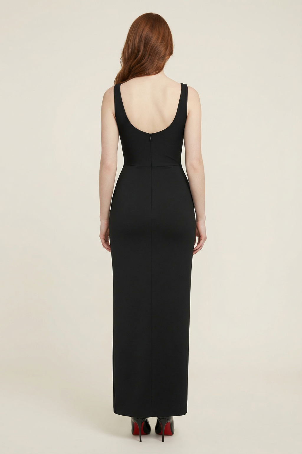 Brielle Black Crystal-Structured Maxi Dress