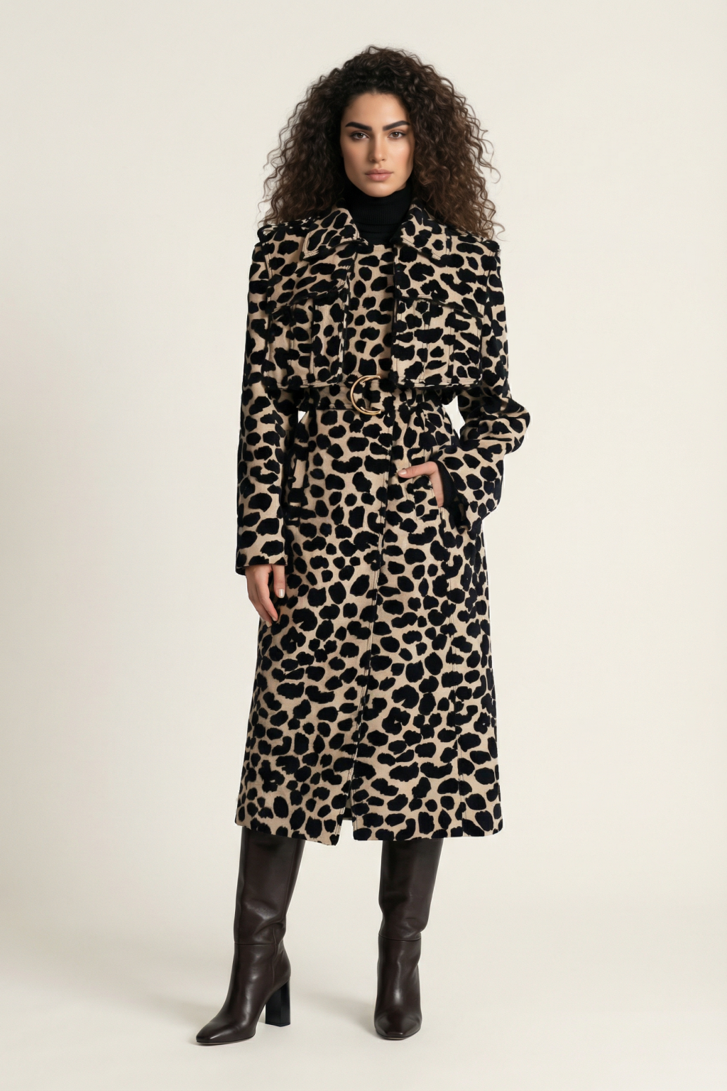 Maren Leopard Print Jacquard Coat - Hot fashionista