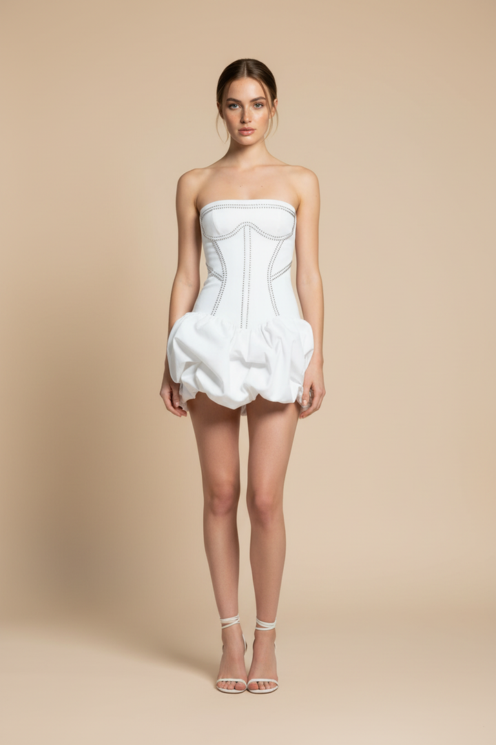 Camila Puffed Bubble Hem Mini Dress - Hot fashionista