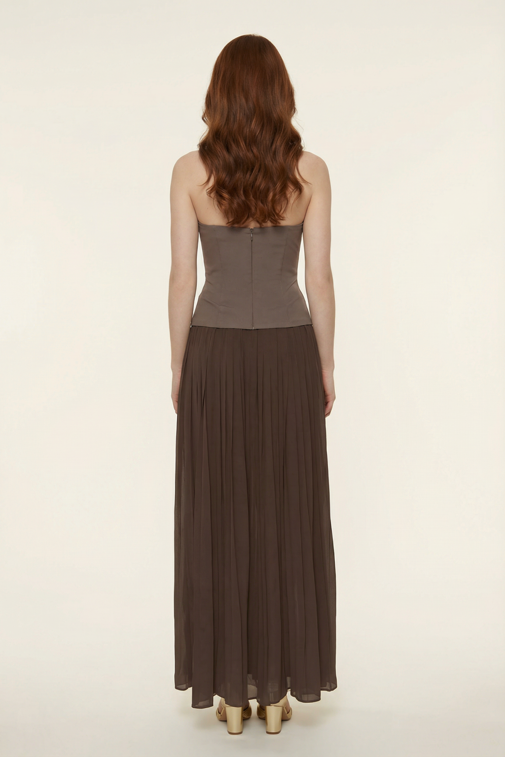 Reagan Drop Waist Pleated Maxi Dress