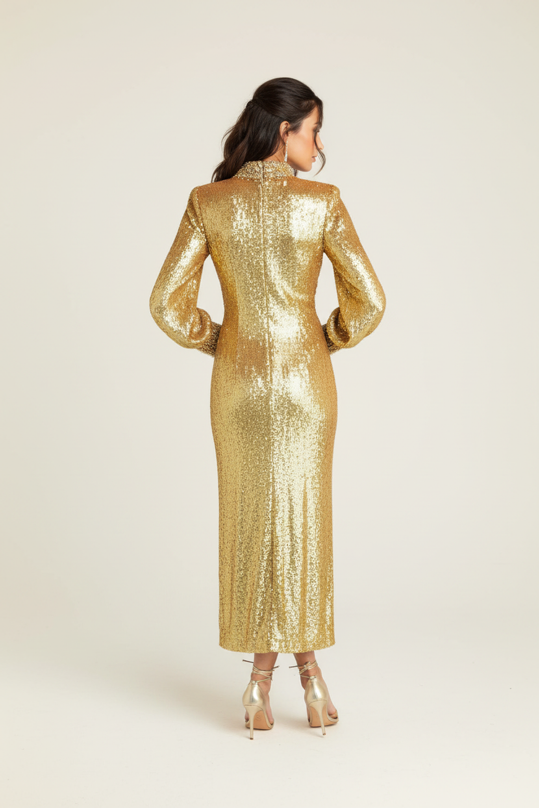 Ivy Sequin-Adorned High-Neck Evening Gown - Hot fashionista