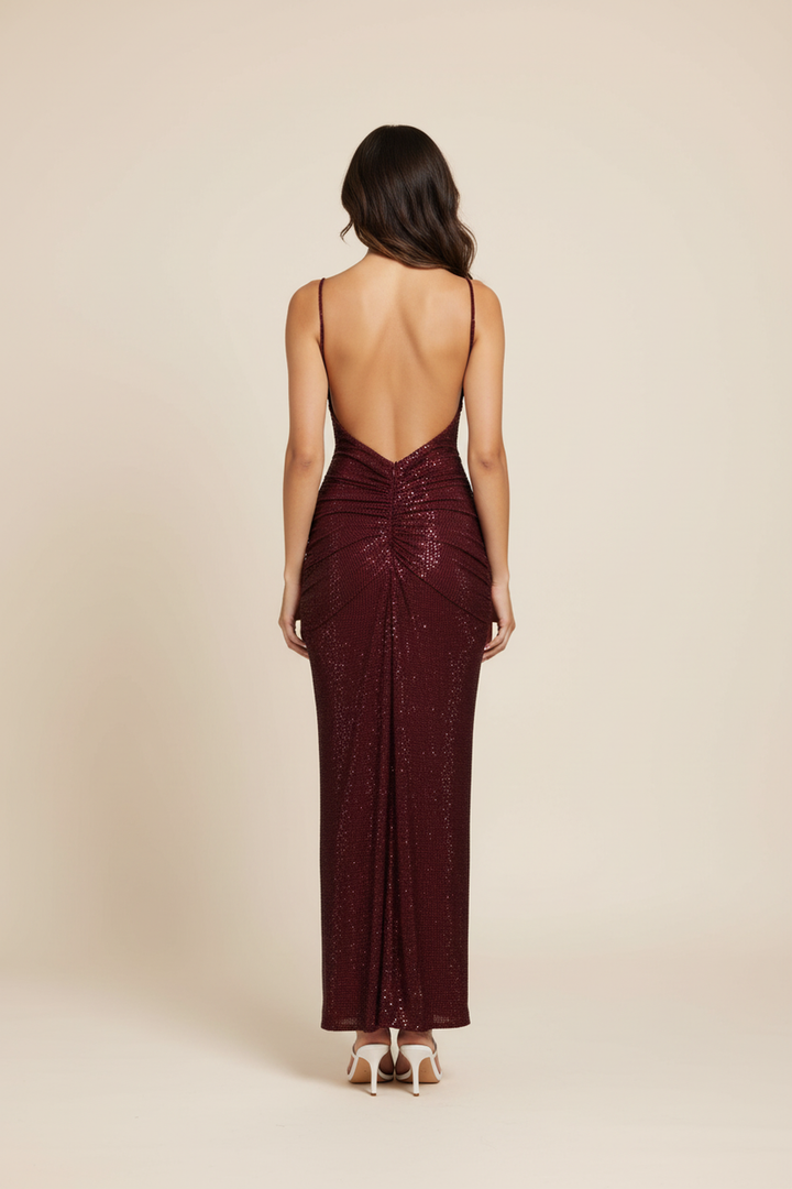 Penelope Diamante Satin Maxi Dress - Hot fashionista