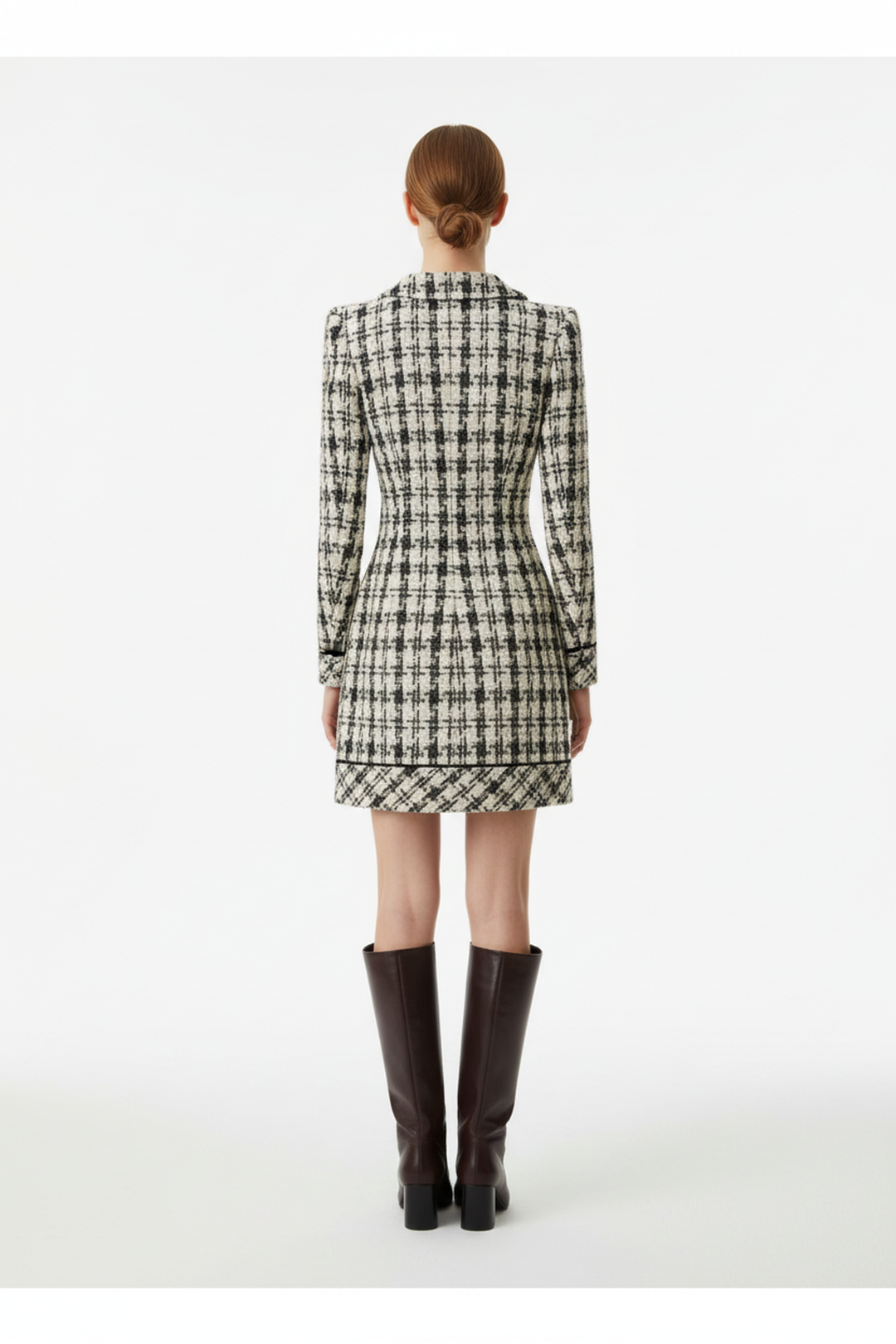 Claire Plaid Tweed Lapel Dress - Hot fashionista