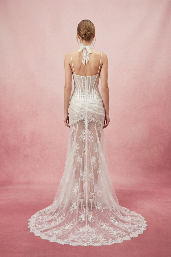 Winter Lace Corset Embellished Skirt Set