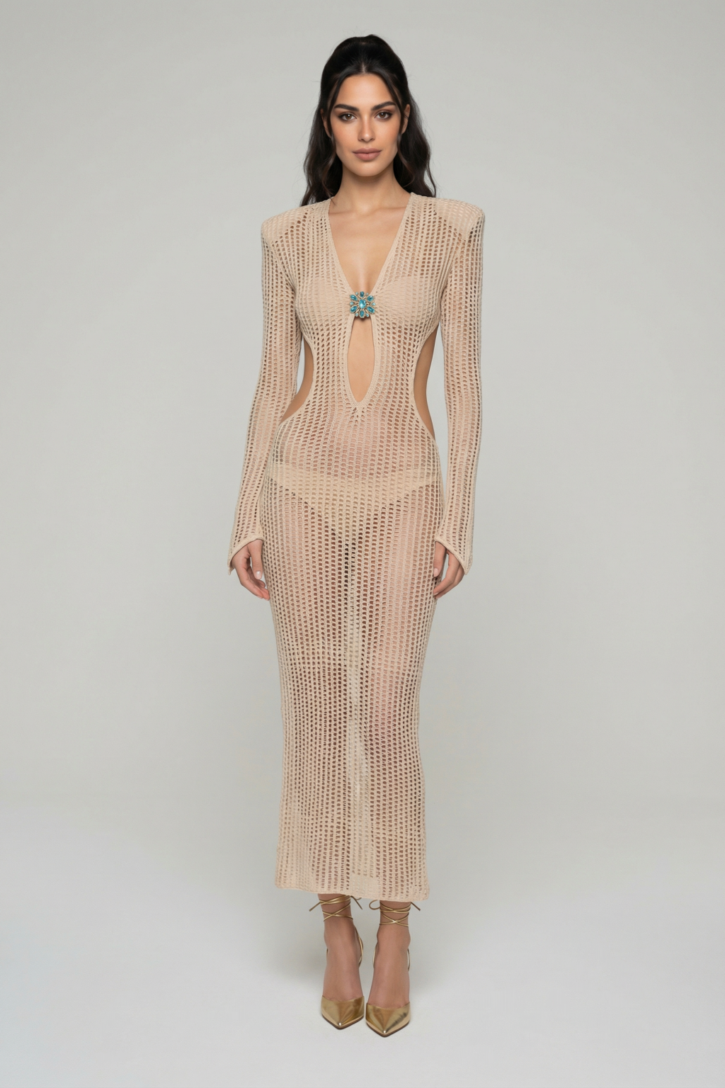 Francesca Open Crochet Knitted Dress - Hot fashionista