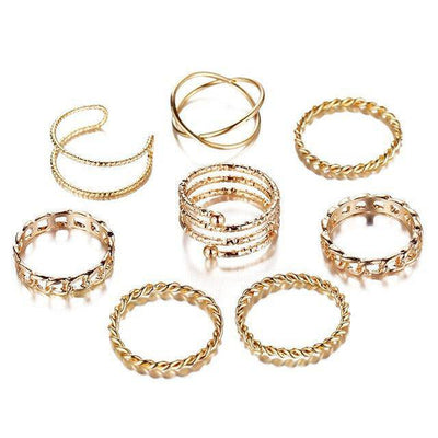 Claire Assorted 8-pieces Rings Set - Hot fashionista