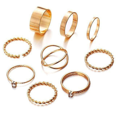Claire Assorted 8-pieces Rings Set - Hot fashionista