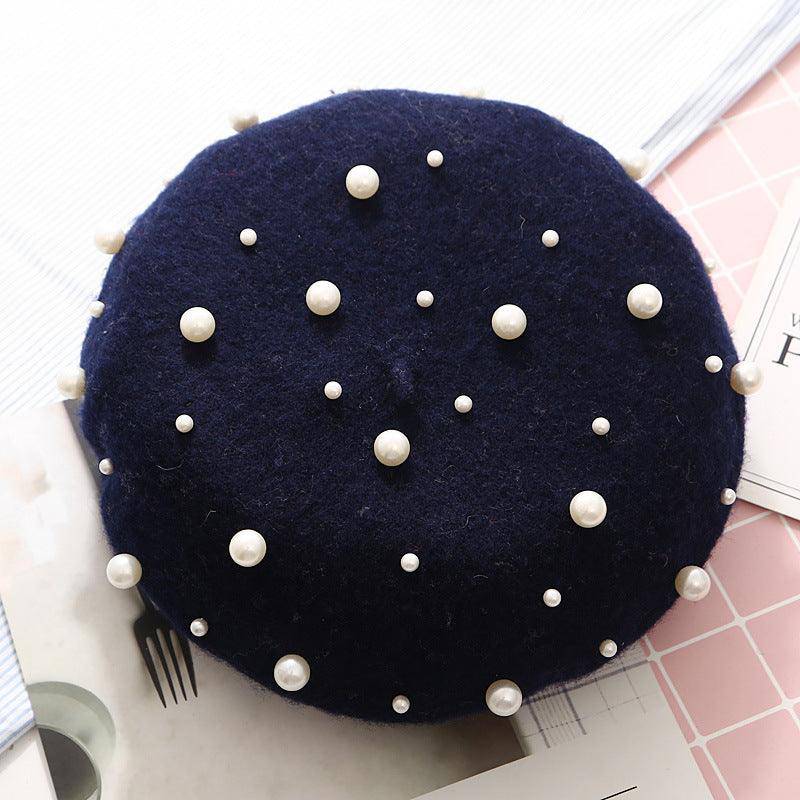 Cashmere Beaded Pearl Beret