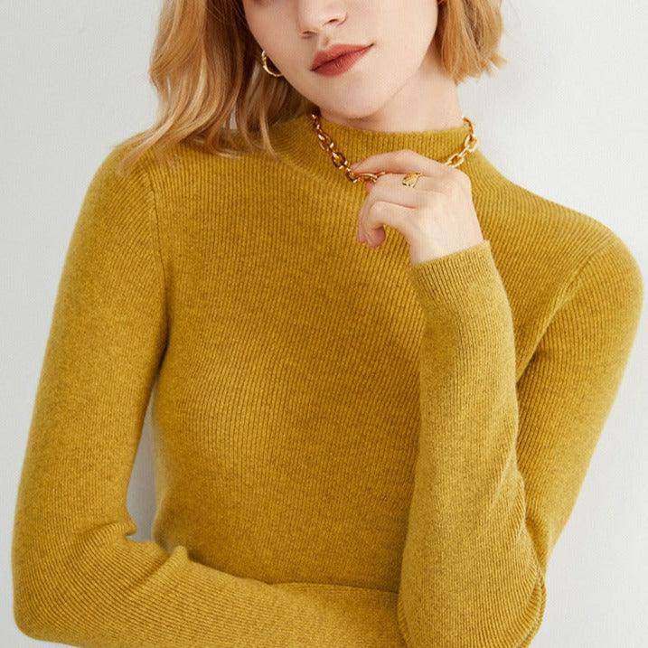 Kaelyn Solid Mock Neck Sweater - Hot fashionista