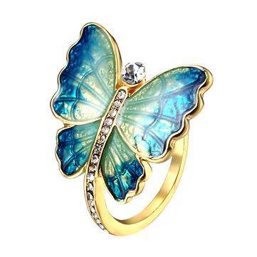 Lizzy Butterfly Embellished Rhinestone Ring - Hot fashionista