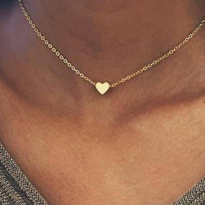 Beatrice Minimalist Rolo Chain Heart Pendant Necklace - Hot fashionista