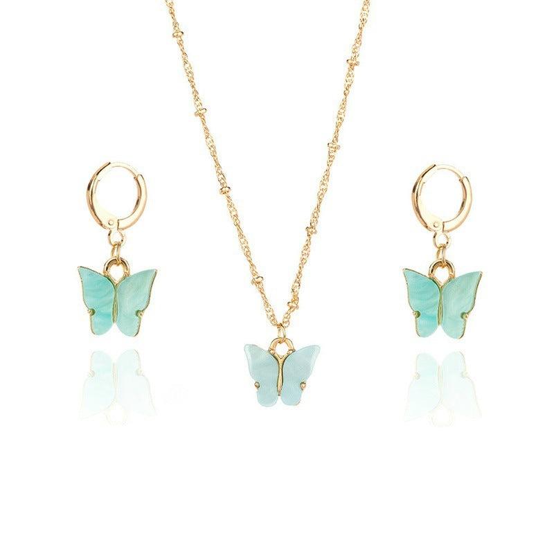 Suz Butterfly Earrings & Necklace Set - Hot fashionista