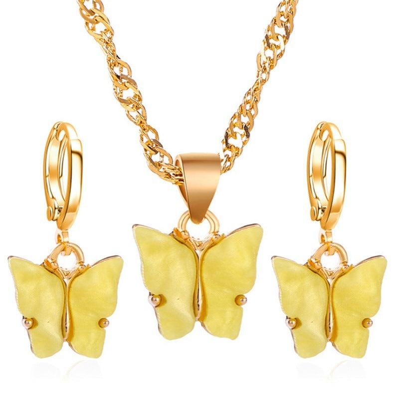 Suz Butterfly Earrings & Necklace Set - Hot fashionista